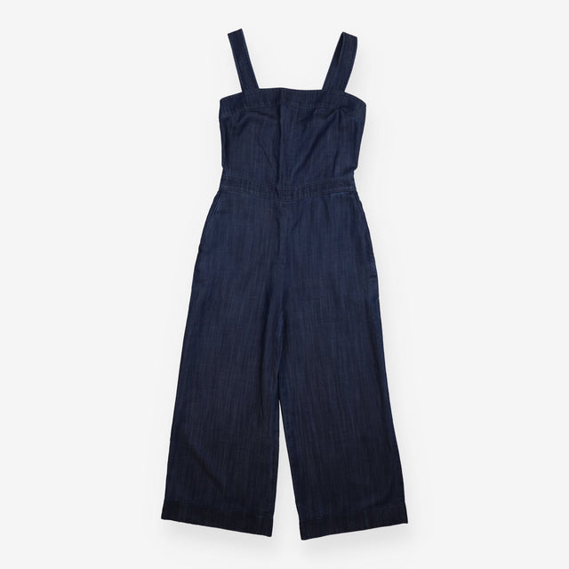 Jumpsuit Indigo Denim Wide Leg Square Neck