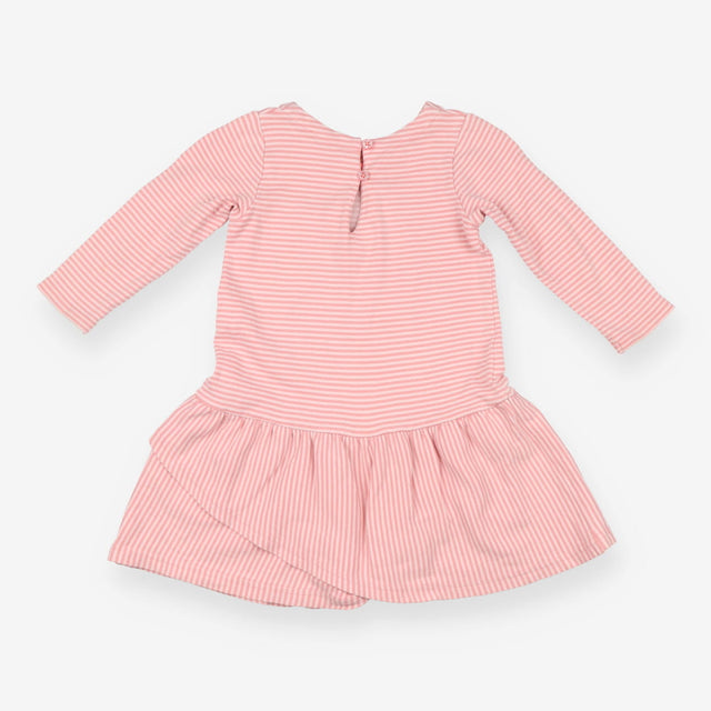 Dress Long Sleeve Pink Striped Sequin Stars
