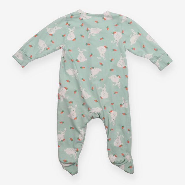 Sleepsuit Green Rabbits with Carrots