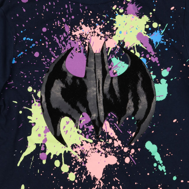 T-Shirt Long Sleeved Navy Batman Splatter