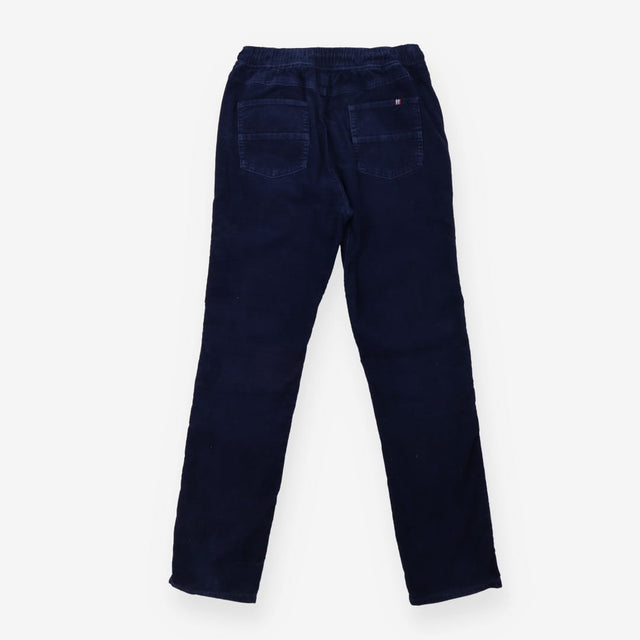 Trousers cord navy pull on red stitching