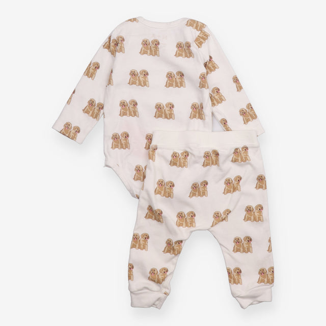 Monica + Andy Bodysuit and Leggings White with Pup