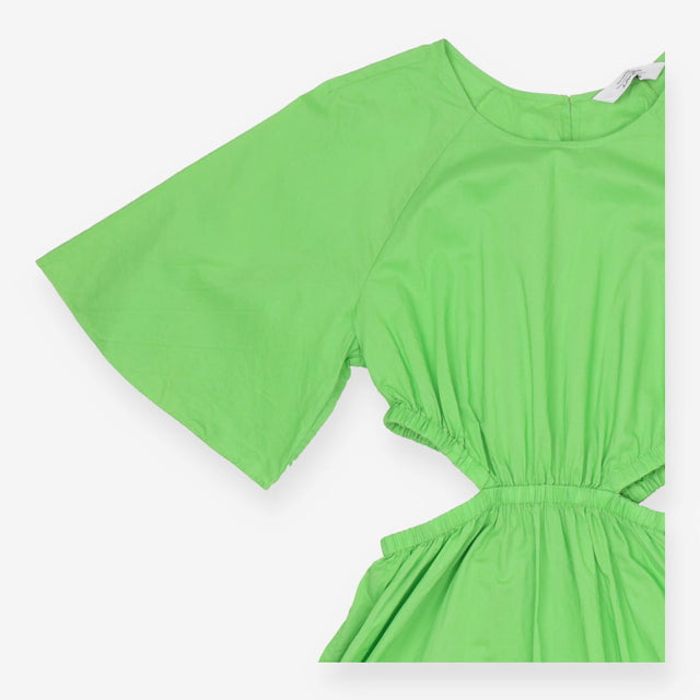 Bright green cut out waist midi sundress