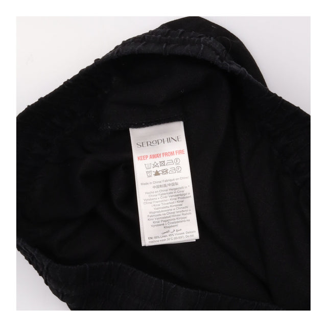 Maternity Trousers Black Linen Blend Under Bump Dr