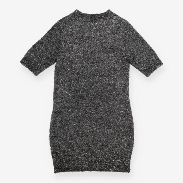 Oliver Bonas Dress Silver Metallic Tinsel Knit