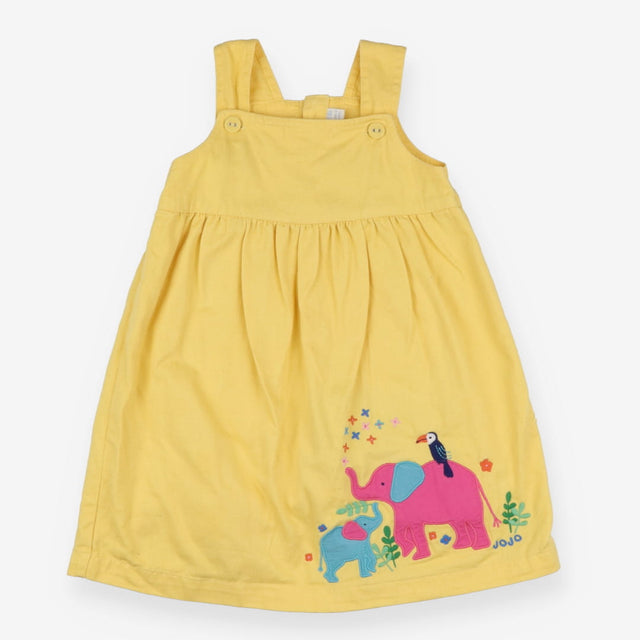 Dress yellow elephants and toucan