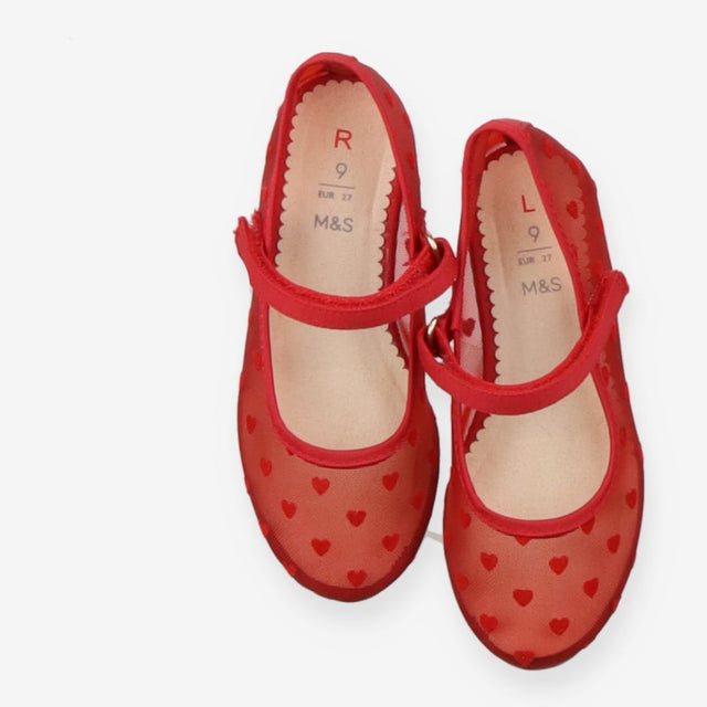 Ballet Shoes Red Heart Mesh