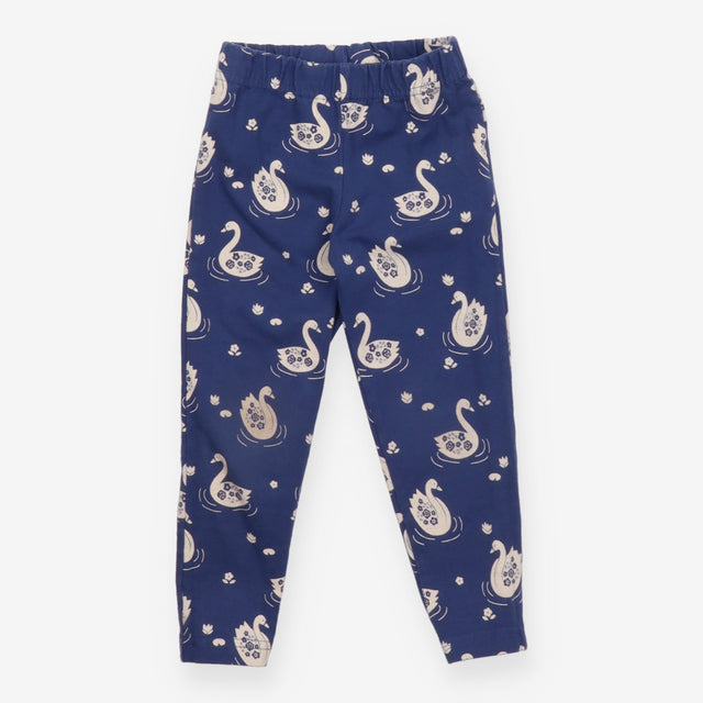Jersey Legging Navy with Swans