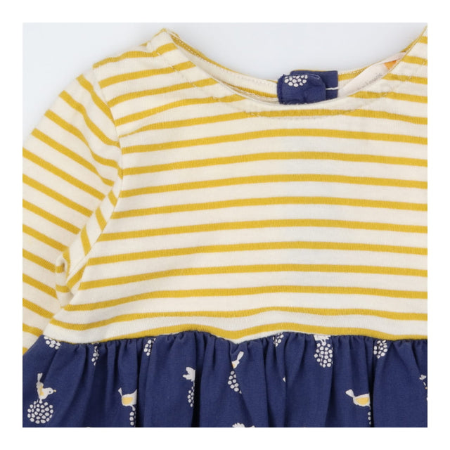 Dress Long Sleeved Yellow Stripe with Birds