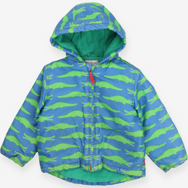 Blue Crocodile Coat with Fleece Lining