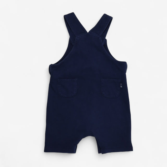 Dungarees Shortie Navy with Triceratops