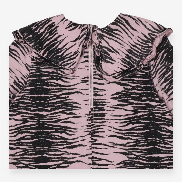 Dress pink denim with tiger print