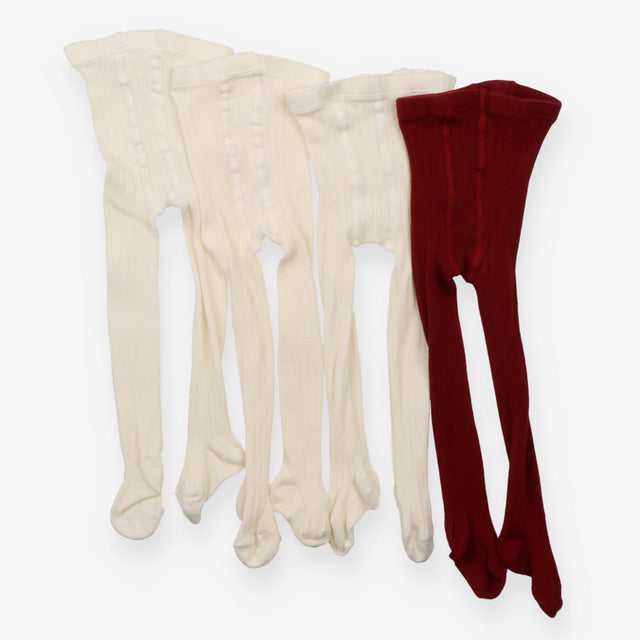 Tights Cream and Red 4-Pack