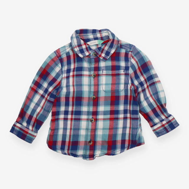 Shirt Long Sleeved Blue, Green and Red Check