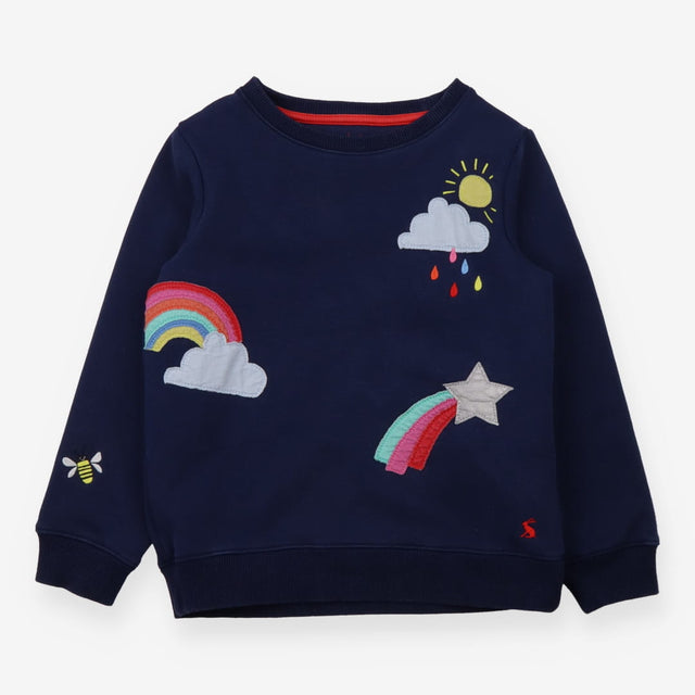 Sweatshirt navy blue rainbow clouds