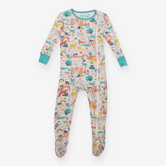 White Safari Kingdom Sleepsuit