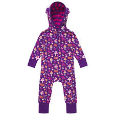 Hooded Romper Playsuit Woodland Purple