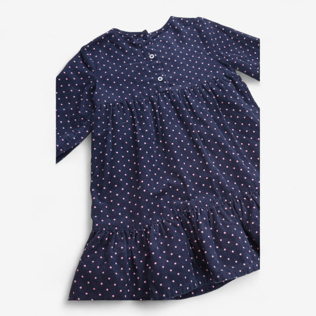 Dress Cord Long Sleeve Pink Polkadots