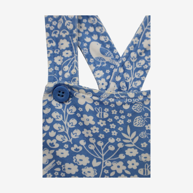 Dress pinafore style blue with birds
