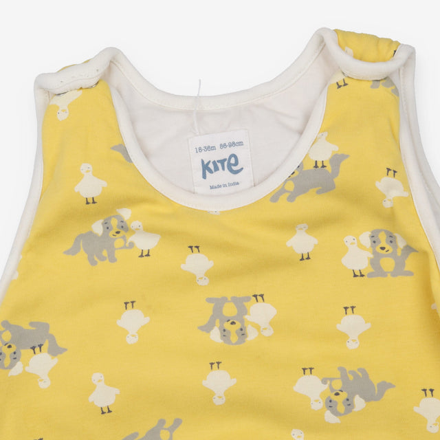 Yellow sleepbag dog and duck 1.5 tog