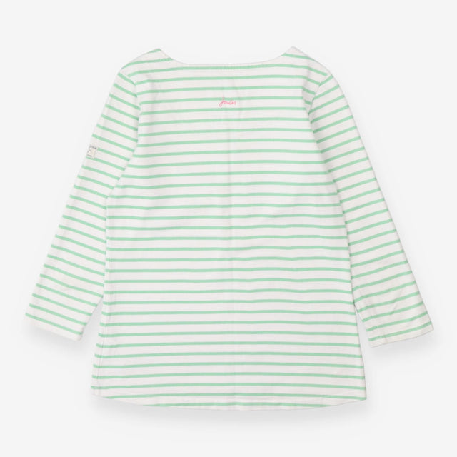 Joules Green Stripe Long Sleeve Top – 100% Cotton