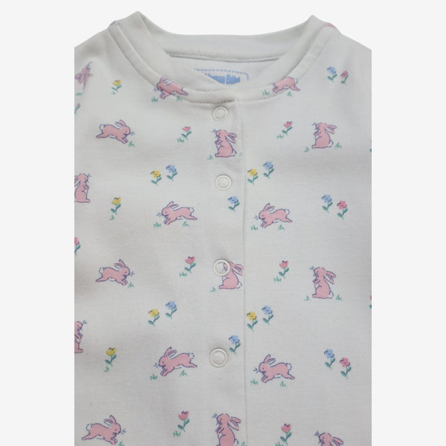 Sleepsuit White with Pink Bunnies