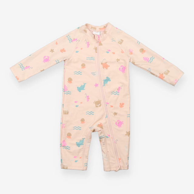 Sunsuit Peach with Sea Creatures