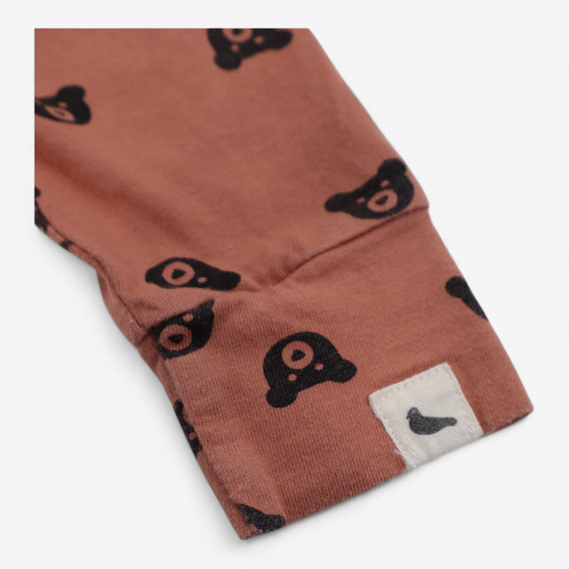 Leggings Dusty Orange with Bear Faces