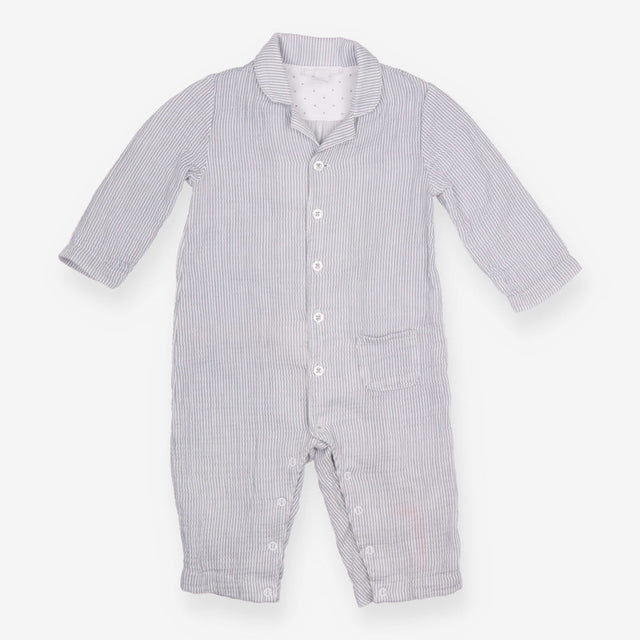 Romper Collared Blue Stripe