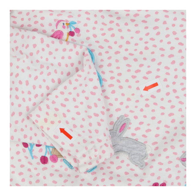 T-shirt Long Sleeve White with Pink Spots Bunnies
