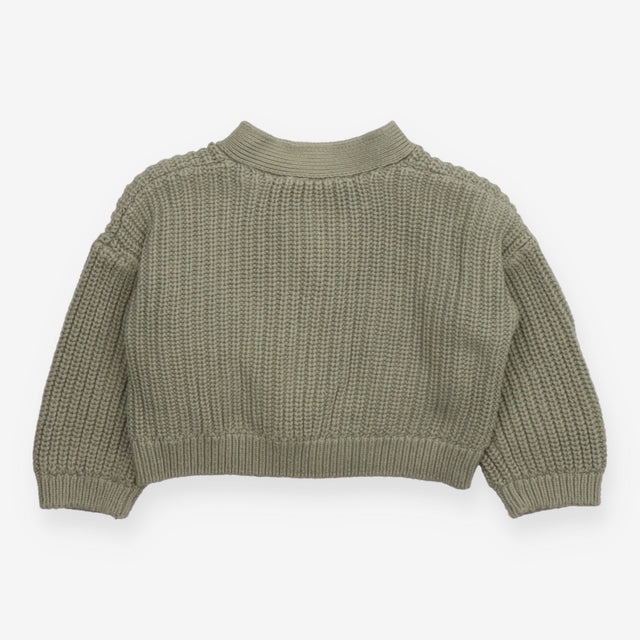 Cardigan knit green floral