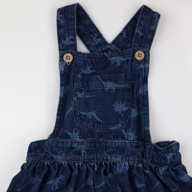 Dino denim pinafore
