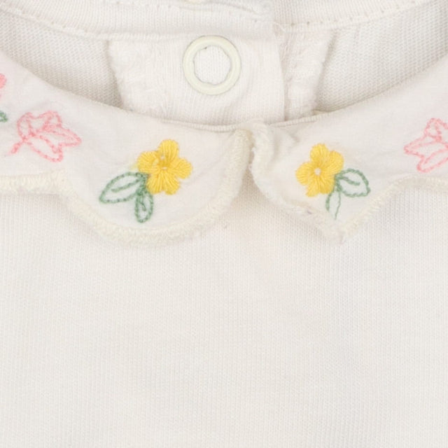 LS white top with flower collar