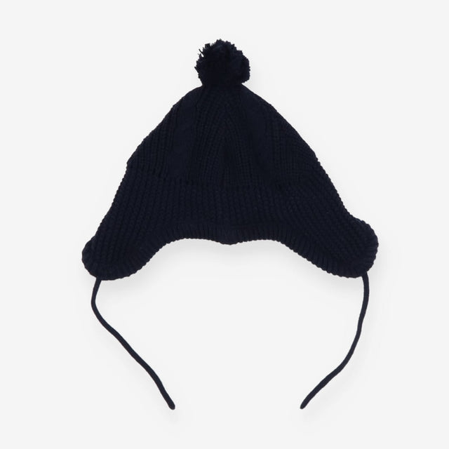 Knit Bobble Hat Navy