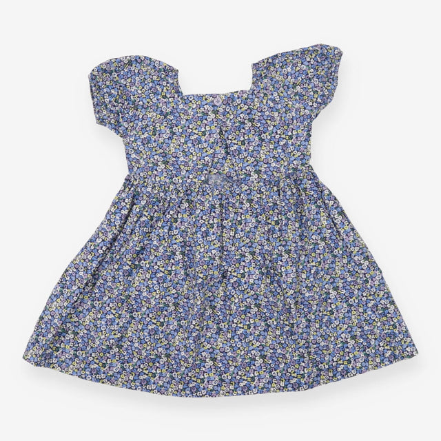 Dress SS blue floral woven