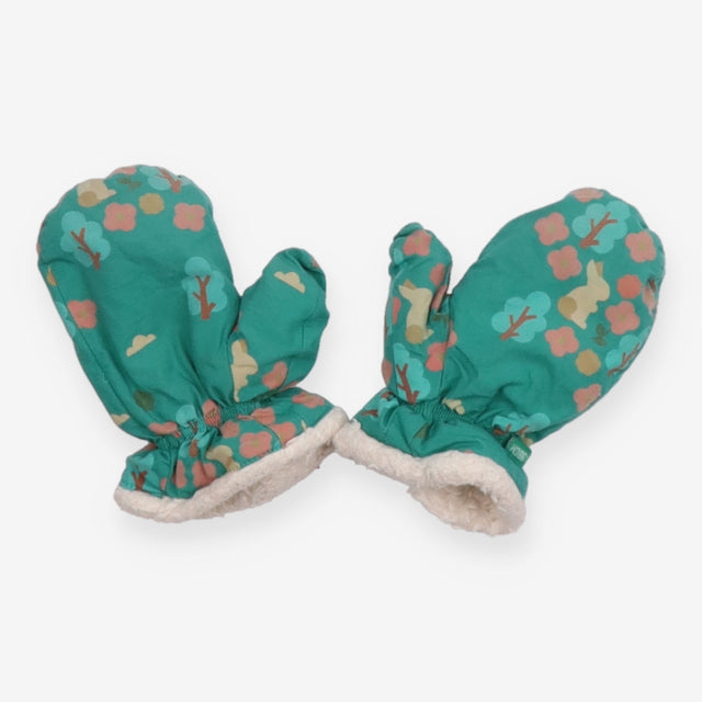 Mittens Sherpa Lined Green Bunny