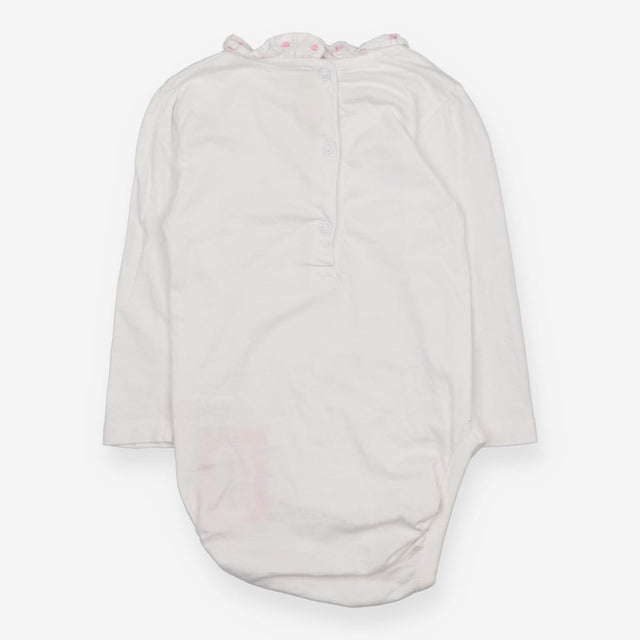 White Bodysuit Pink Hearts Collar