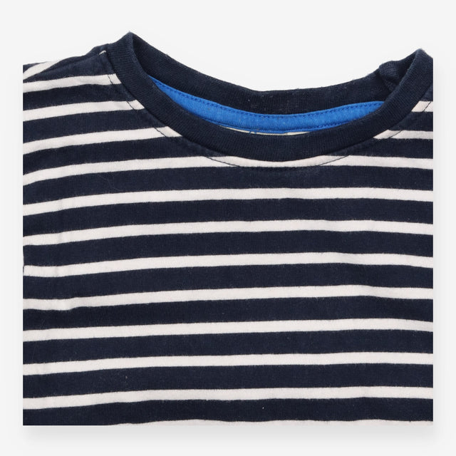 Tee blue striped SS yellow trucks