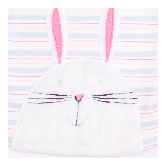 Striped Dress with Fluffy Bunny