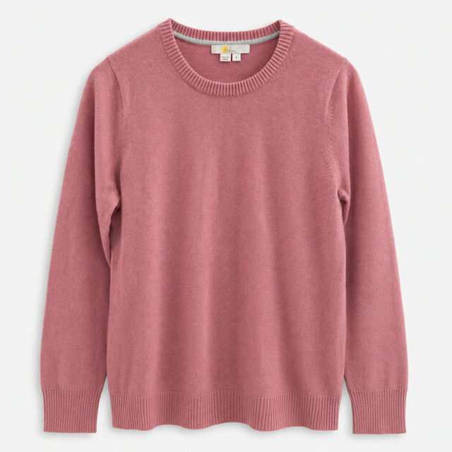 Cashmere Jumper Dusky Pink Crew Neck Long Sleeve