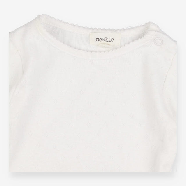 Bodysuit white long sleeve broderie anglaise