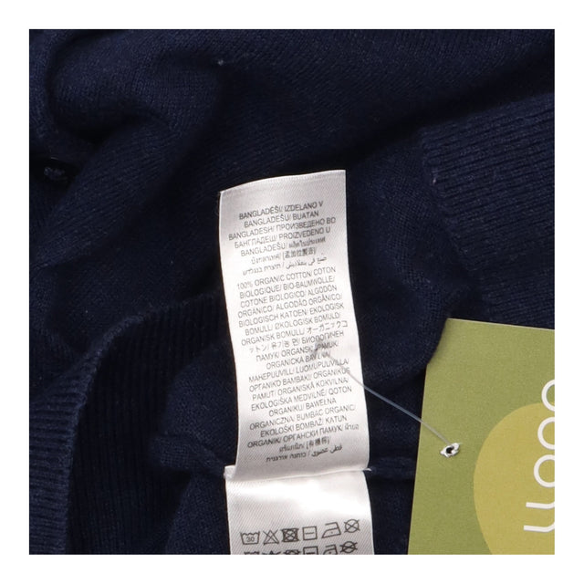 Cardigan Fine Knit Crew Neck Navy Blue