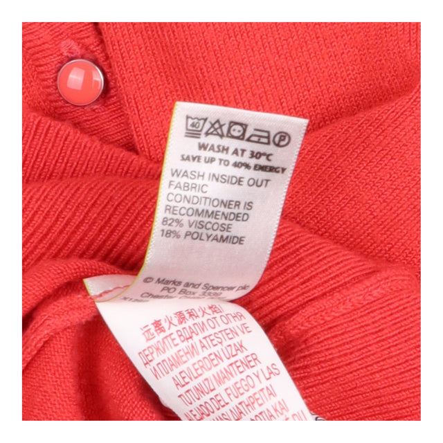 Short Sleeve Coral Fine-Knit Button Cardigan