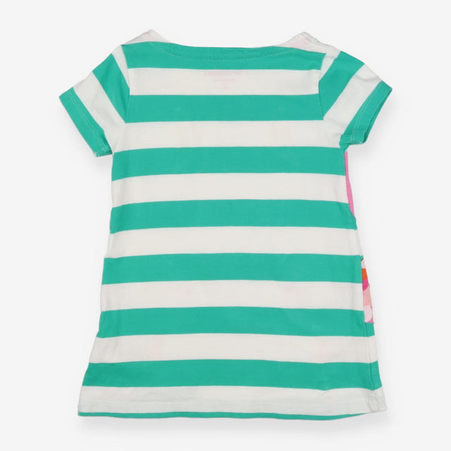 Tunic green stripe flamingos