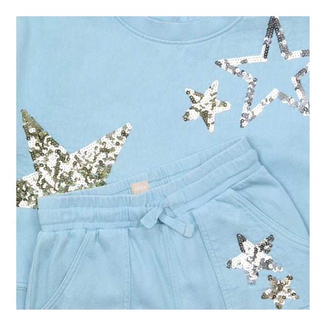 Outfit blue jersey Sweatshirt and Joggers sequins
