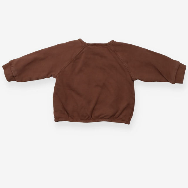 Sweater Brown Happy Leopard Applique