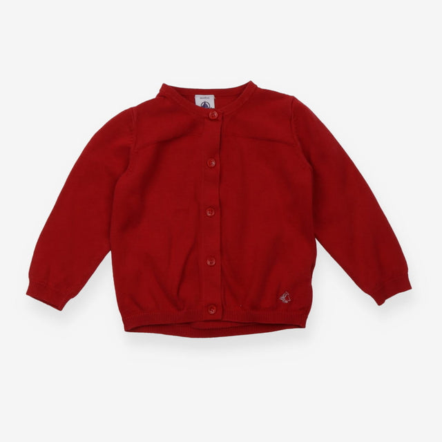 Knit Cardigan Red with a Silver Stitches Boat