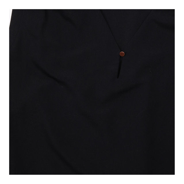 Sleeveless Blouse Dark Navy V Neck Relaxed Fit Pla