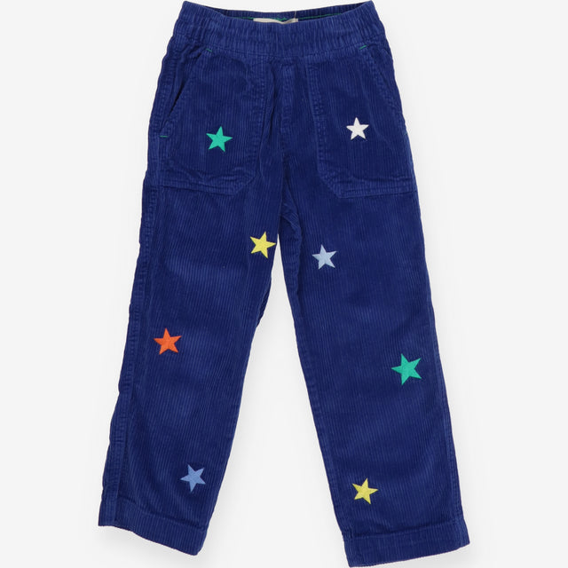 Trousers blue cord embroidered stars
