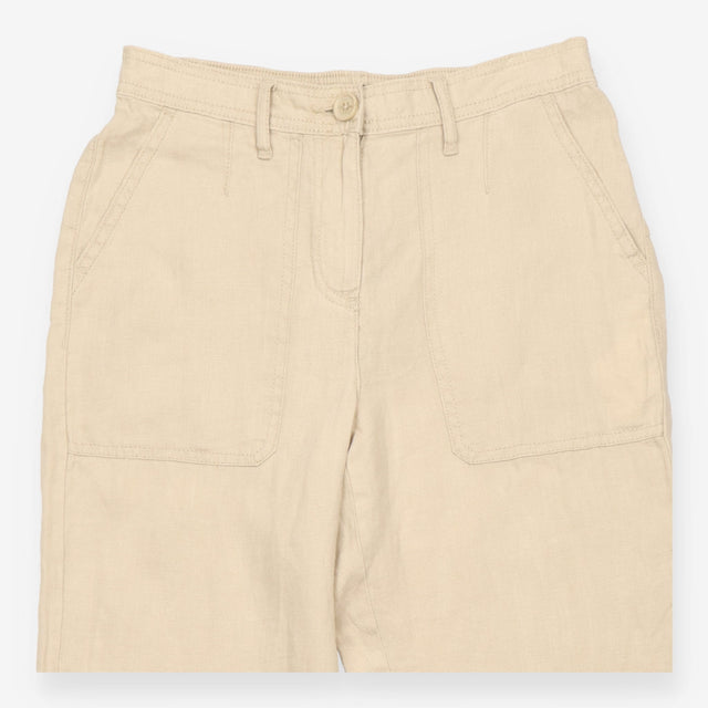 Linen Trousers Neutral Tapered Utility Style
